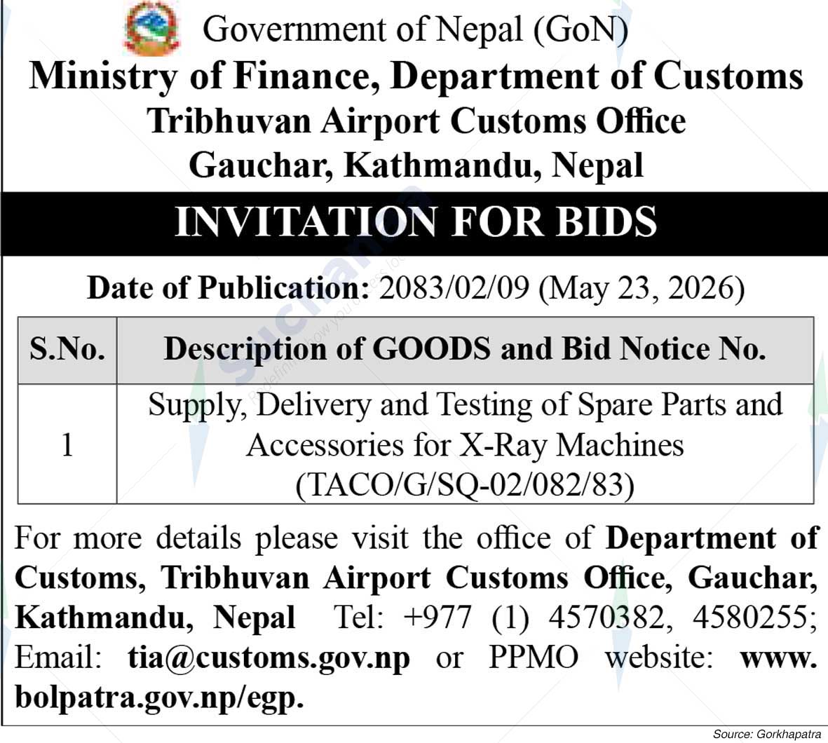 Tribhuvan International Airport Customs Office