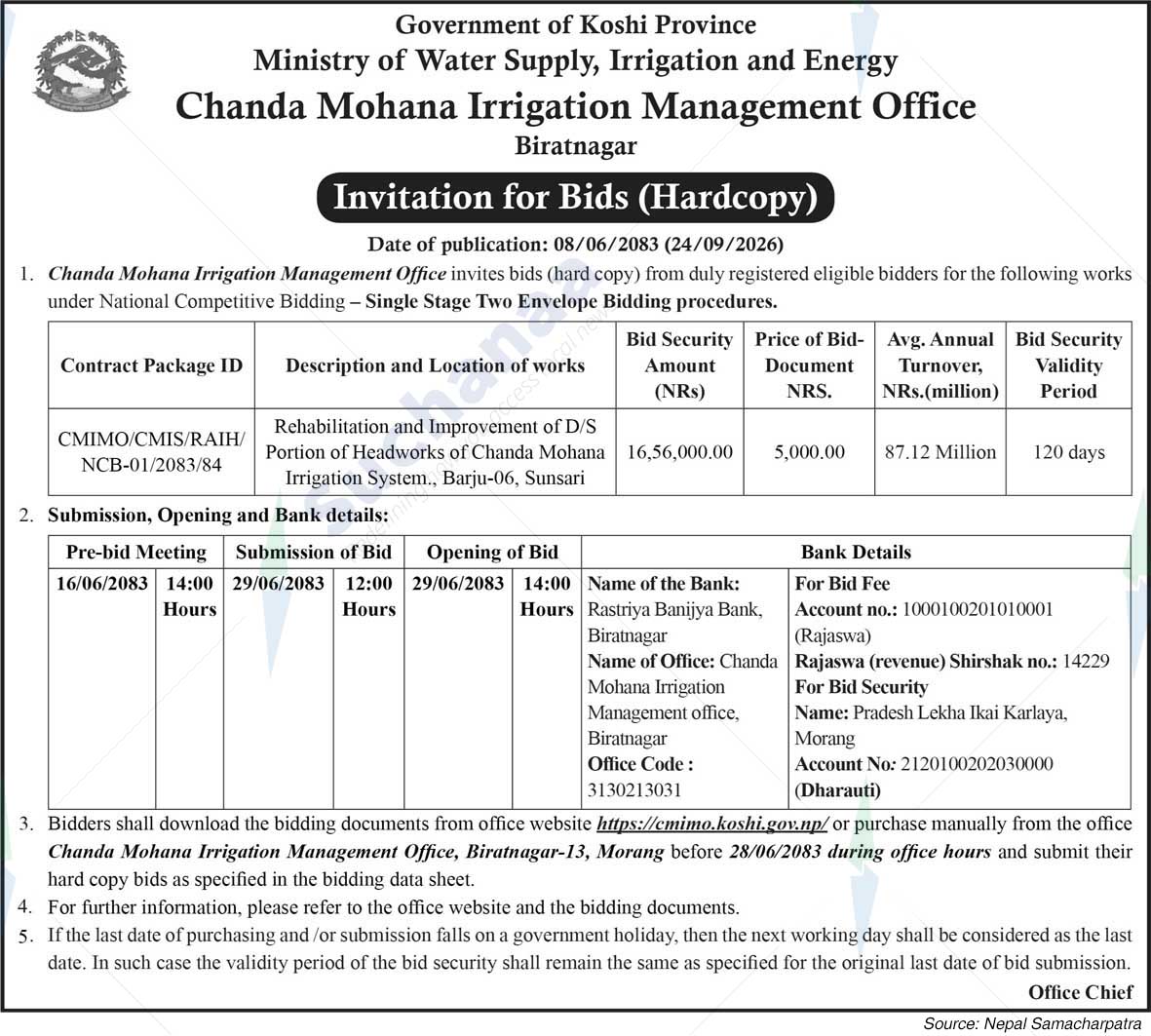 Chanda Mohana Irrigation Management Office