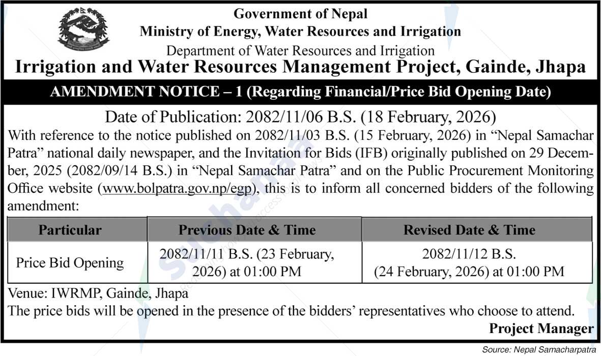Irrigation and Water Resources Management Project, Gainde, Jhapa