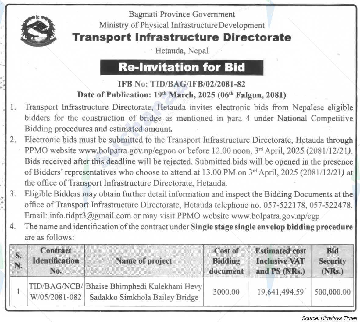 Transport Infrastructure Directorate