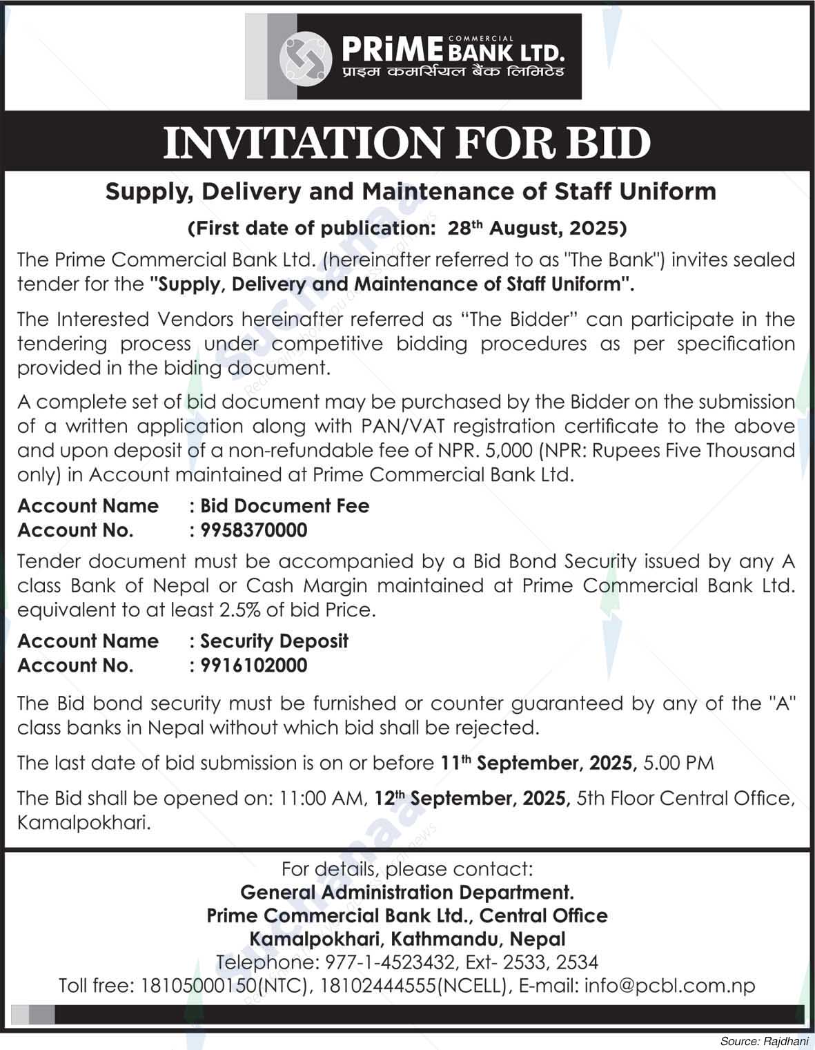 Prime Commercial Bank Limited