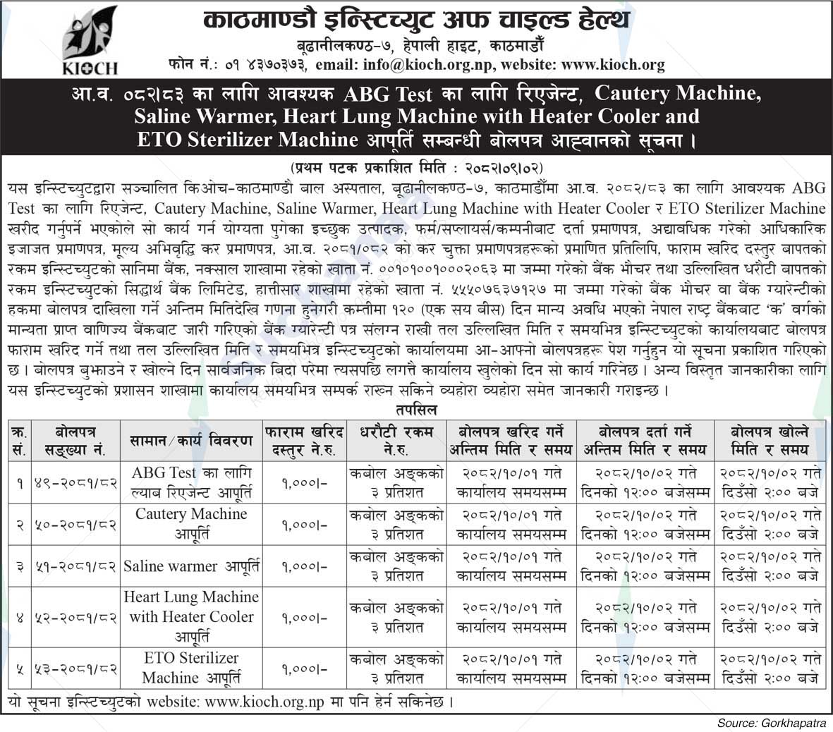 Kathmandu Institute of Child Health (KIOCH)