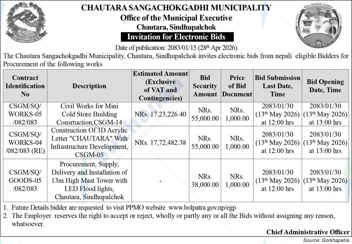 Chautara Sangchokgadhi Municipality