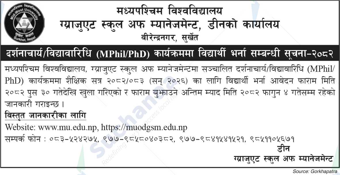 Mid-West University, Graduate School of Science and Technology