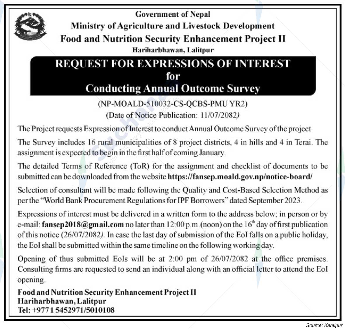 Food and Nutrition Security Enhancement Project II