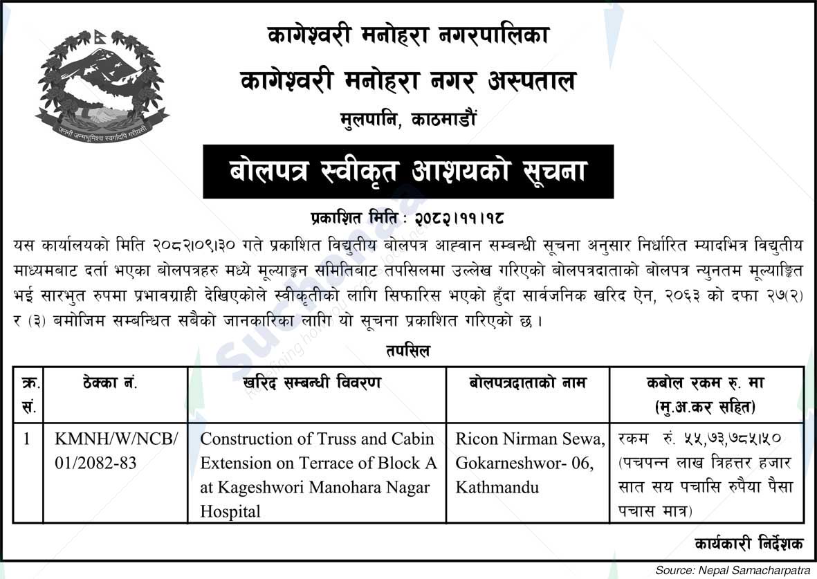 Kageshwori Manohara Municipal Hospital