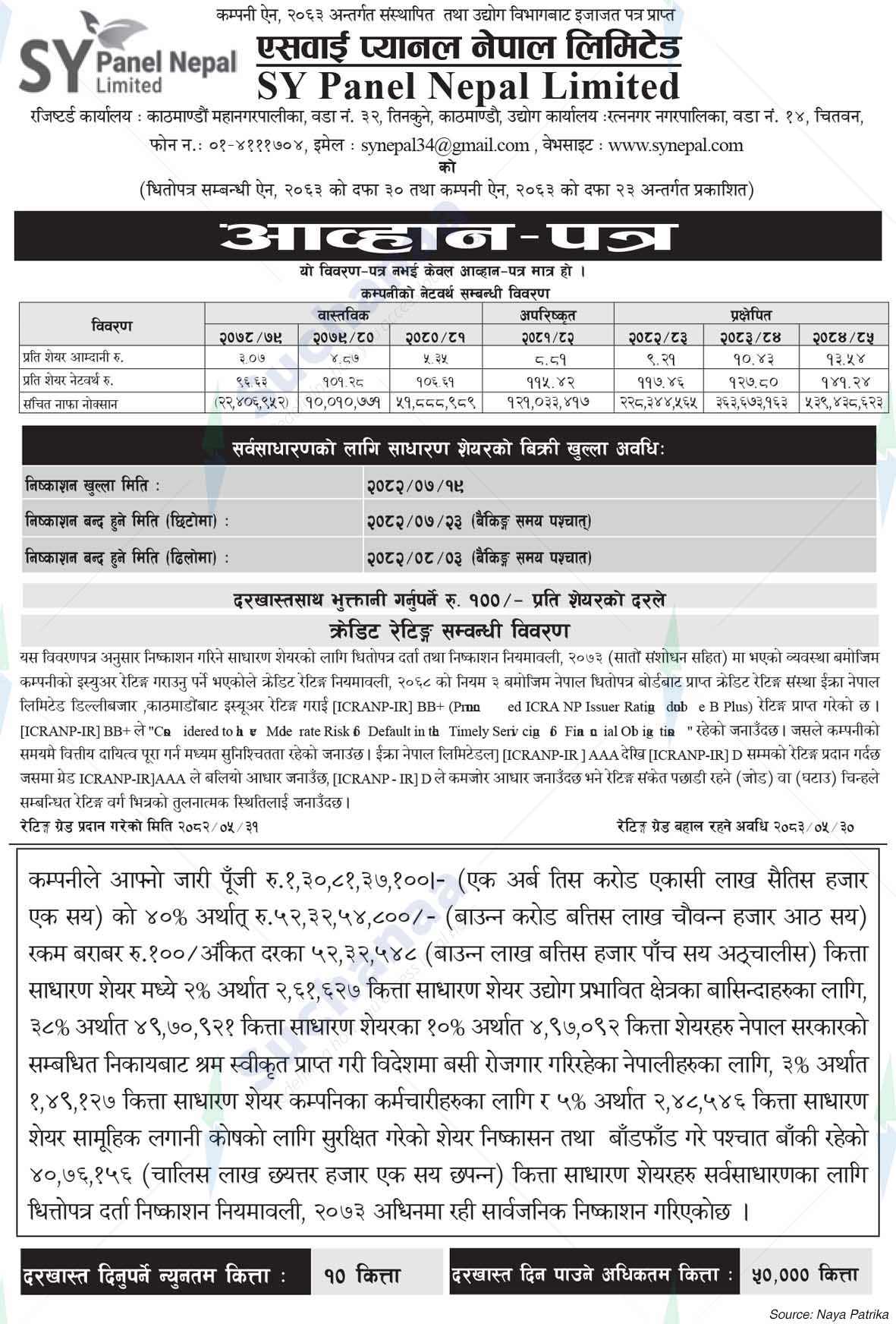 SY Panel Nepal Limited