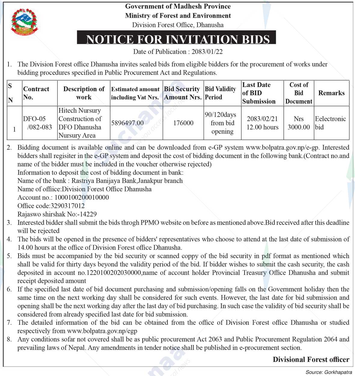 Division Forest Office, Dhanusha