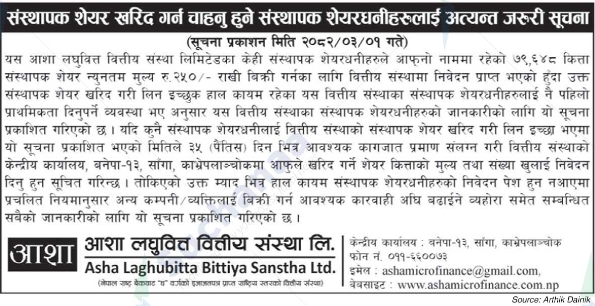 Asha Laghubitta Bittiya Sanstha Ltd.