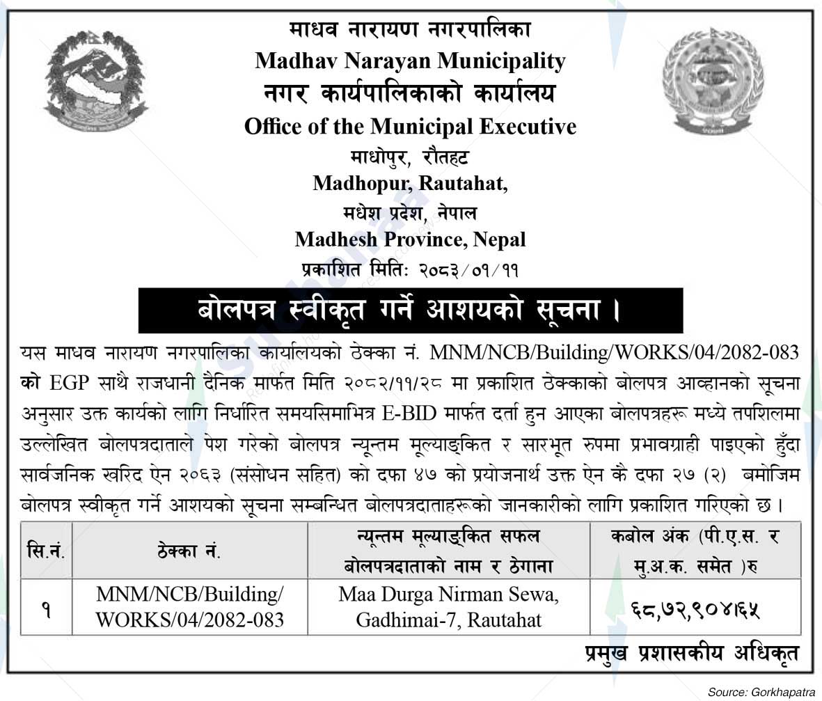 Madhav Narayan Municipality