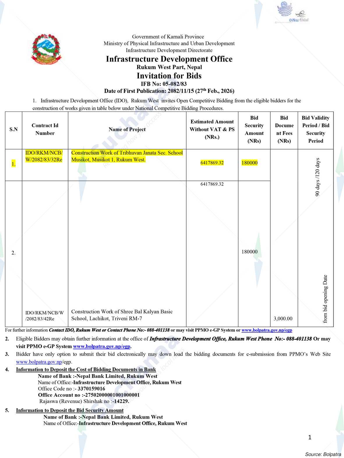 Infrastructure Development Office , Rukum