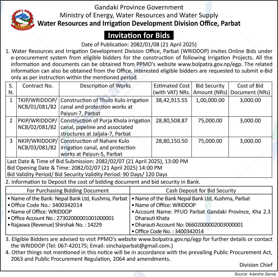 Water Resources and Irrigation Development Division Office, Parbat