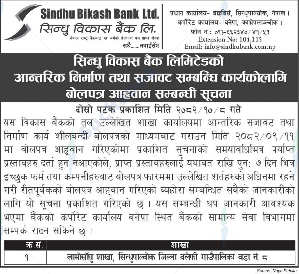 Sindhu Bikash Bank Ltd.