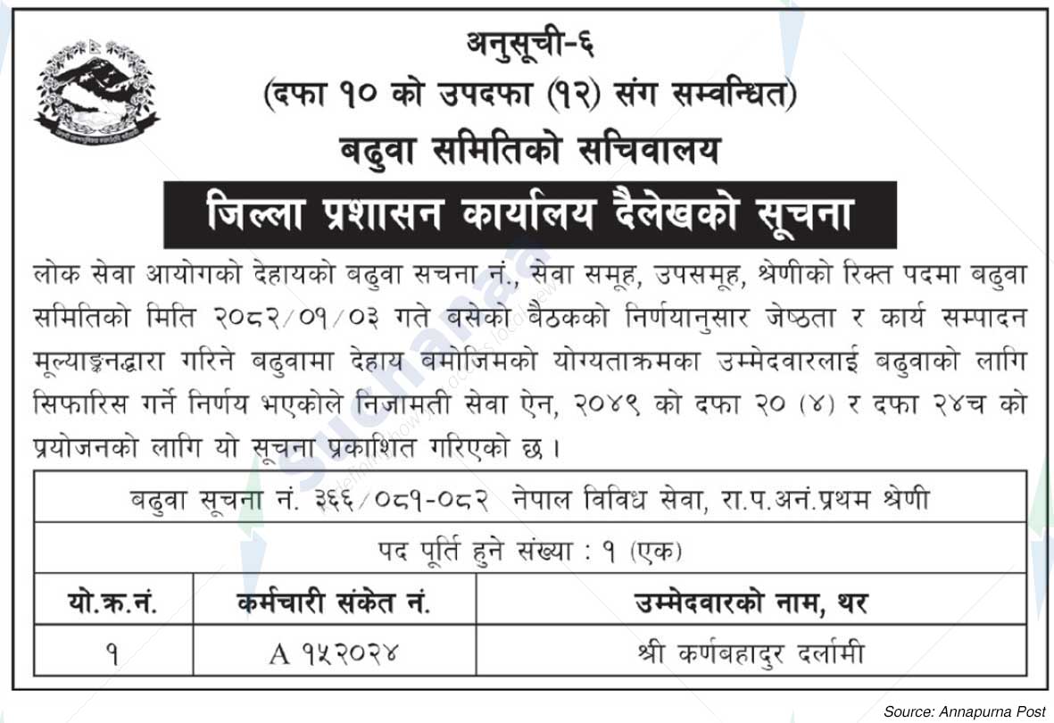 District Administration Office Dailekh