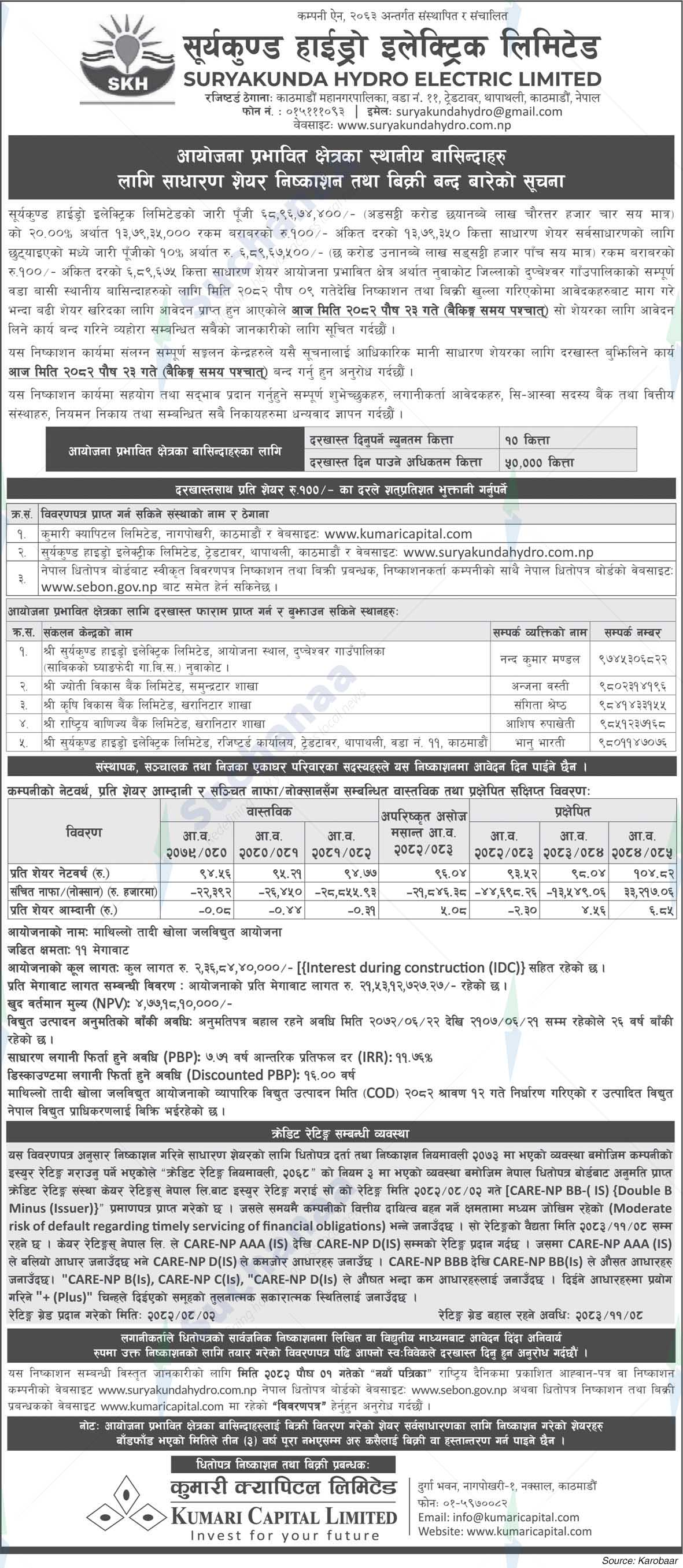 Suryakunda Hydro Electric Limited, Thapathali, Kathmandu