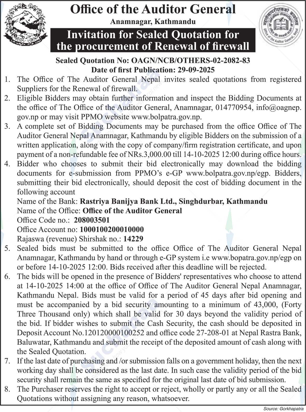 Office of the Auditor General