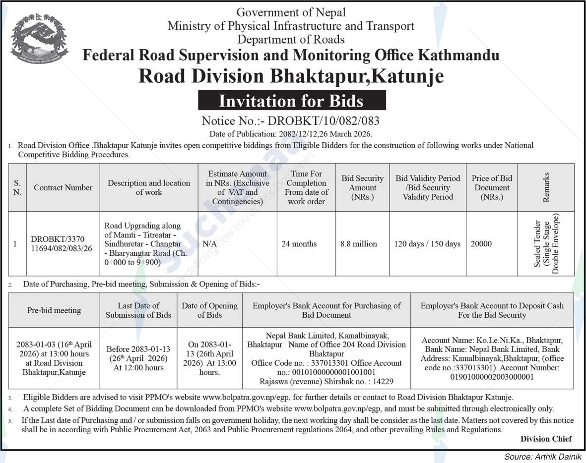 Road Division Bhaktapur, Katunje