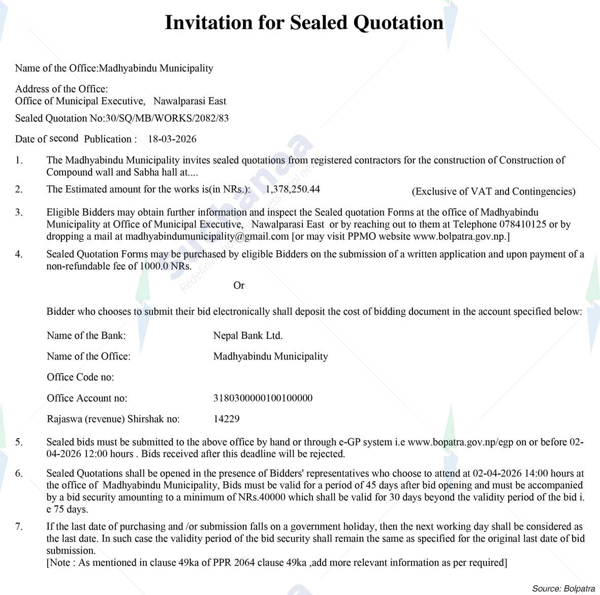 Madhyabindu Municipality