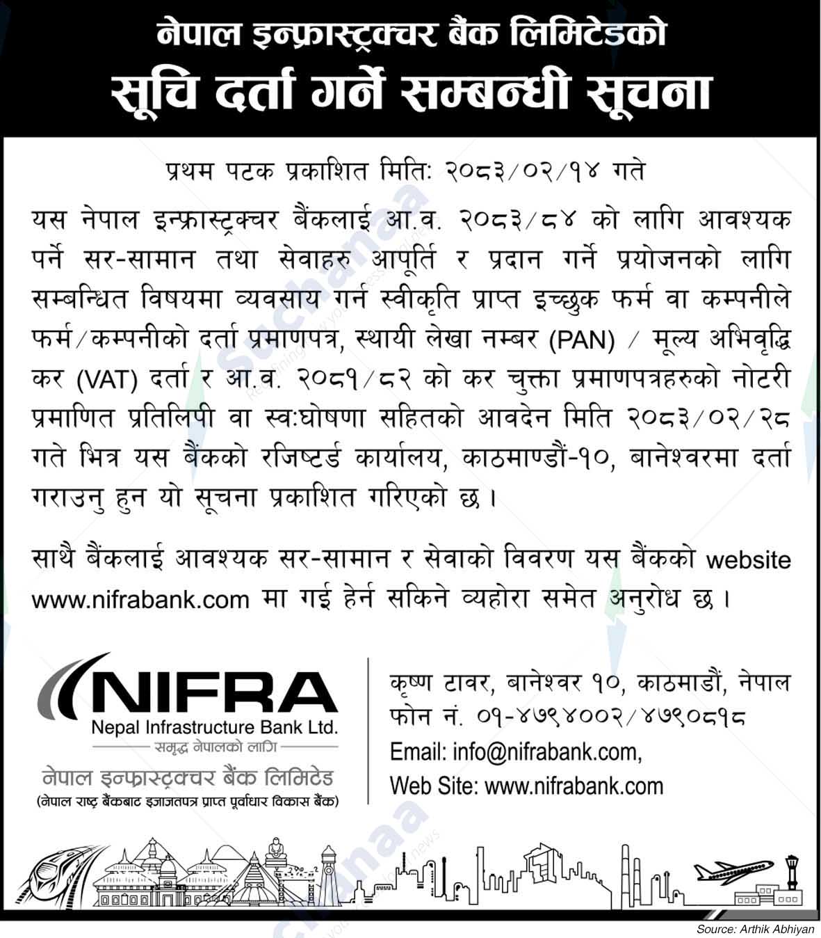 Nepal Infrastructure Bank Limited (NIFRA)