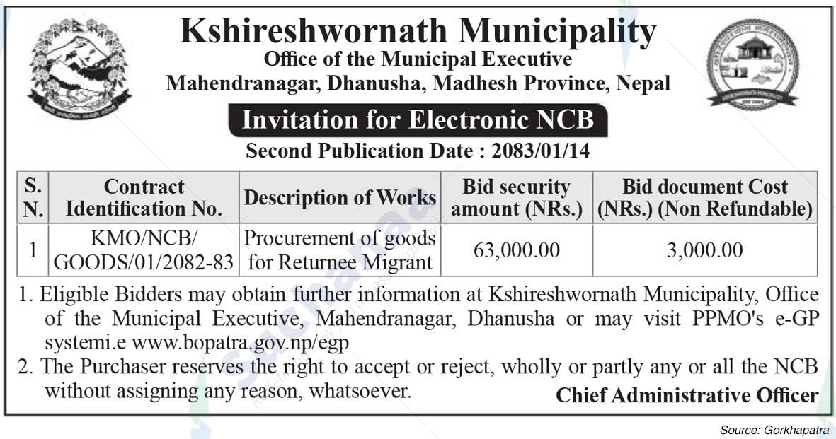 Kshireshwornath Municipality