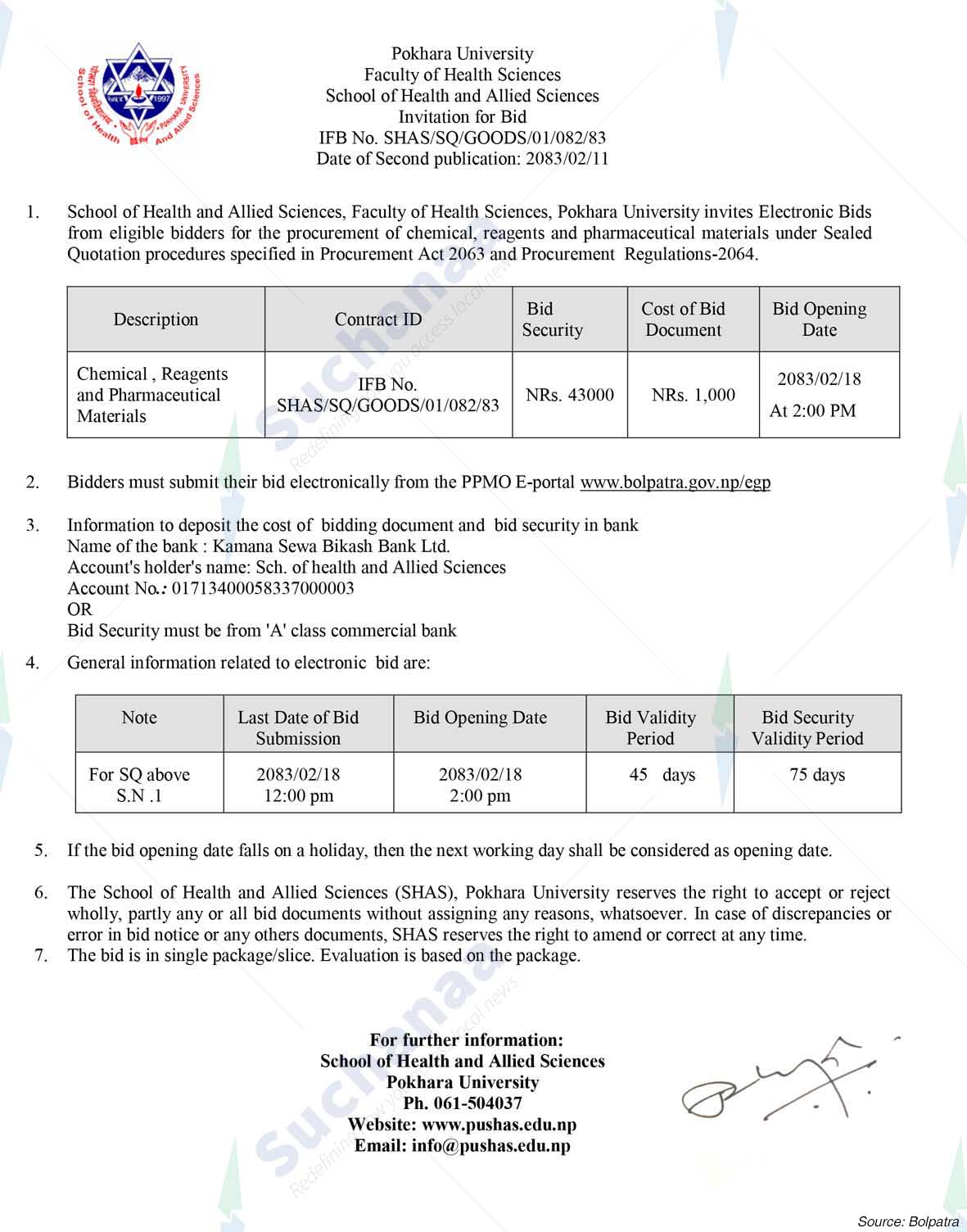 School of Health and allied Sciences, Pokhara University