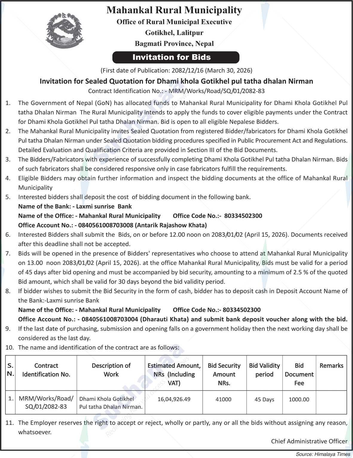 Mahankal Rural Municipality