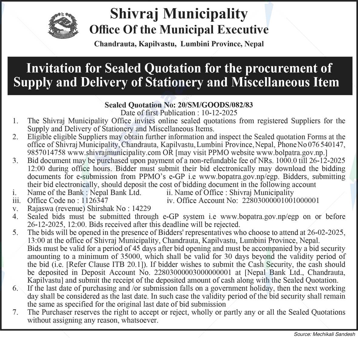 Shivraj Municipality