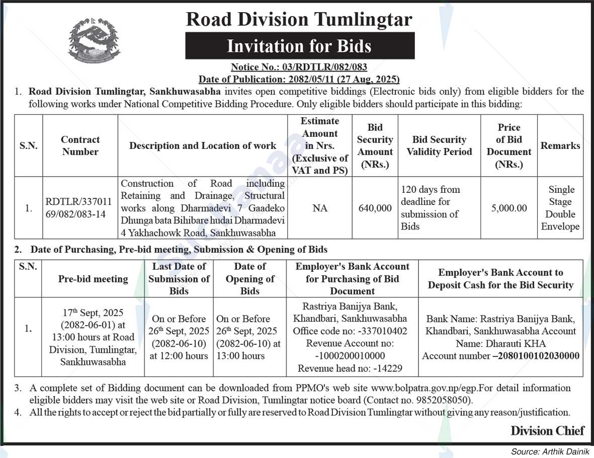 Road Division Tumlingtar