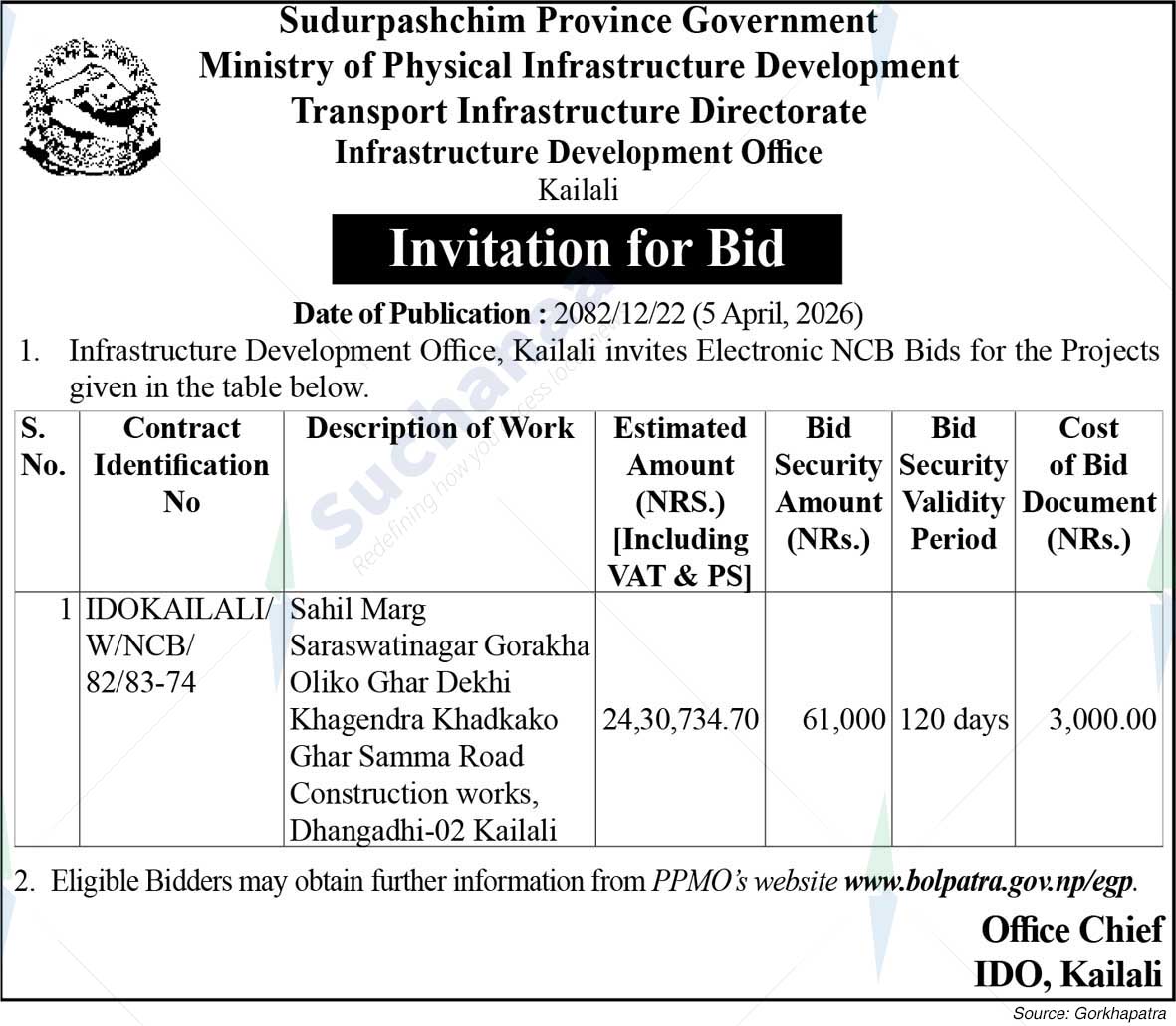 Infrastructure Development Office, Kailali