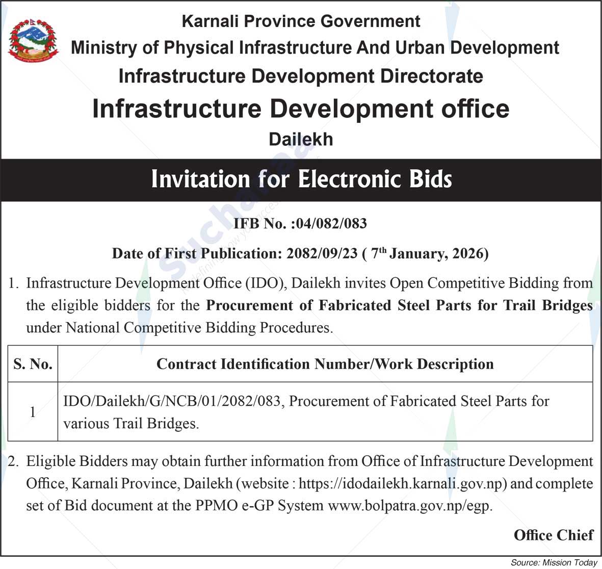 Infrastructure Development office, Dailekh