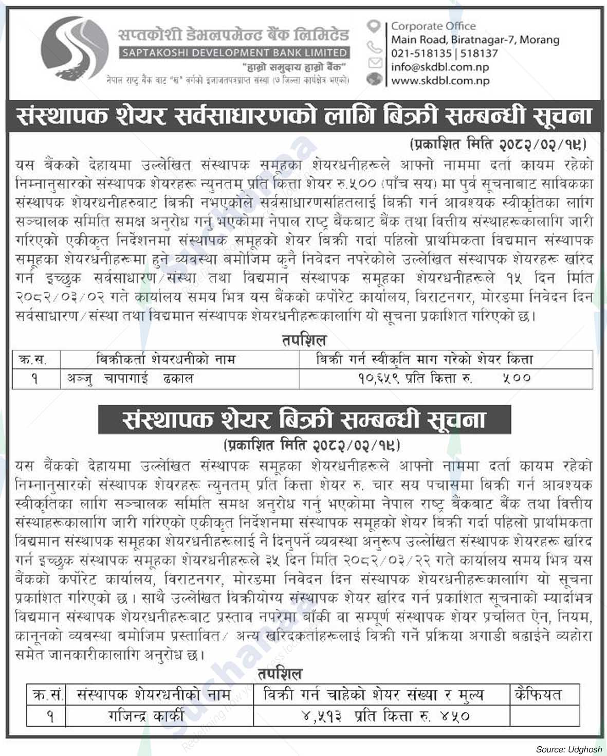 Saptakoshi Development Bank Limited