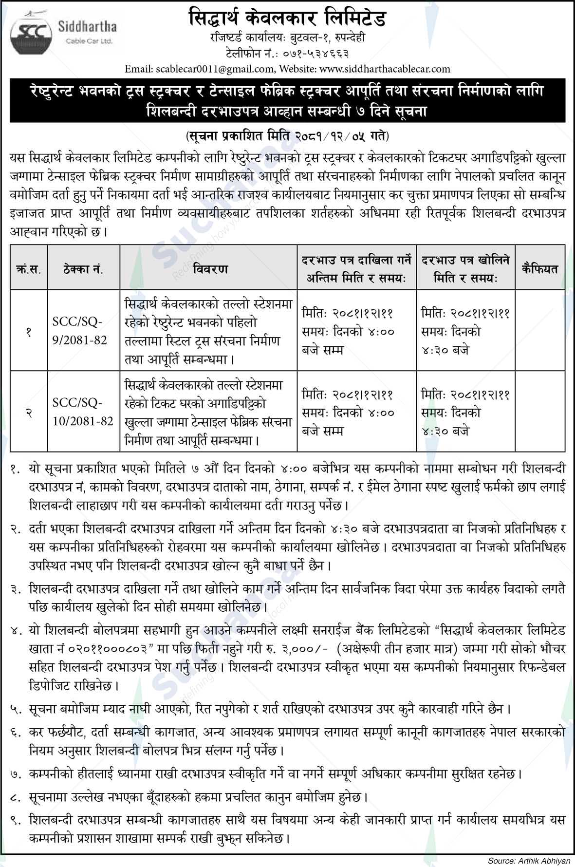 Siddhartha Cable Car Limited
