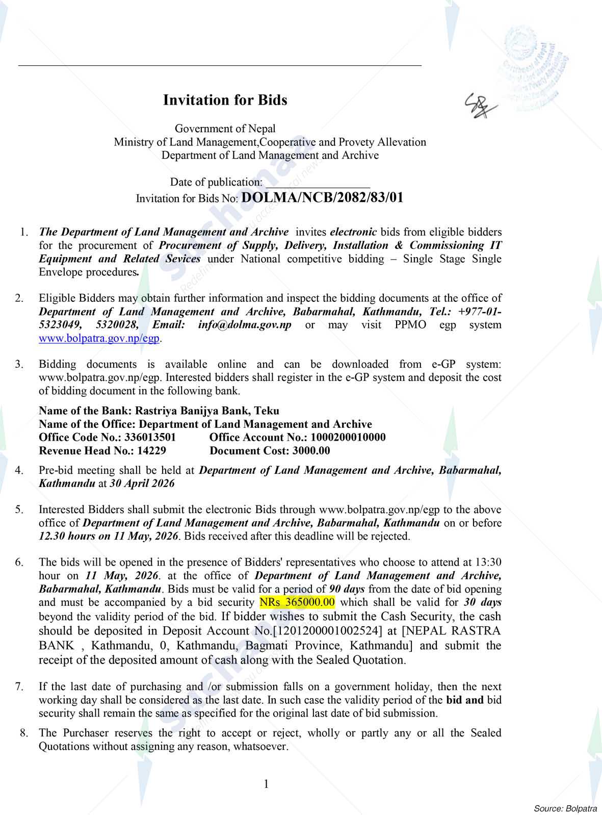 Department of Land Management and Archive