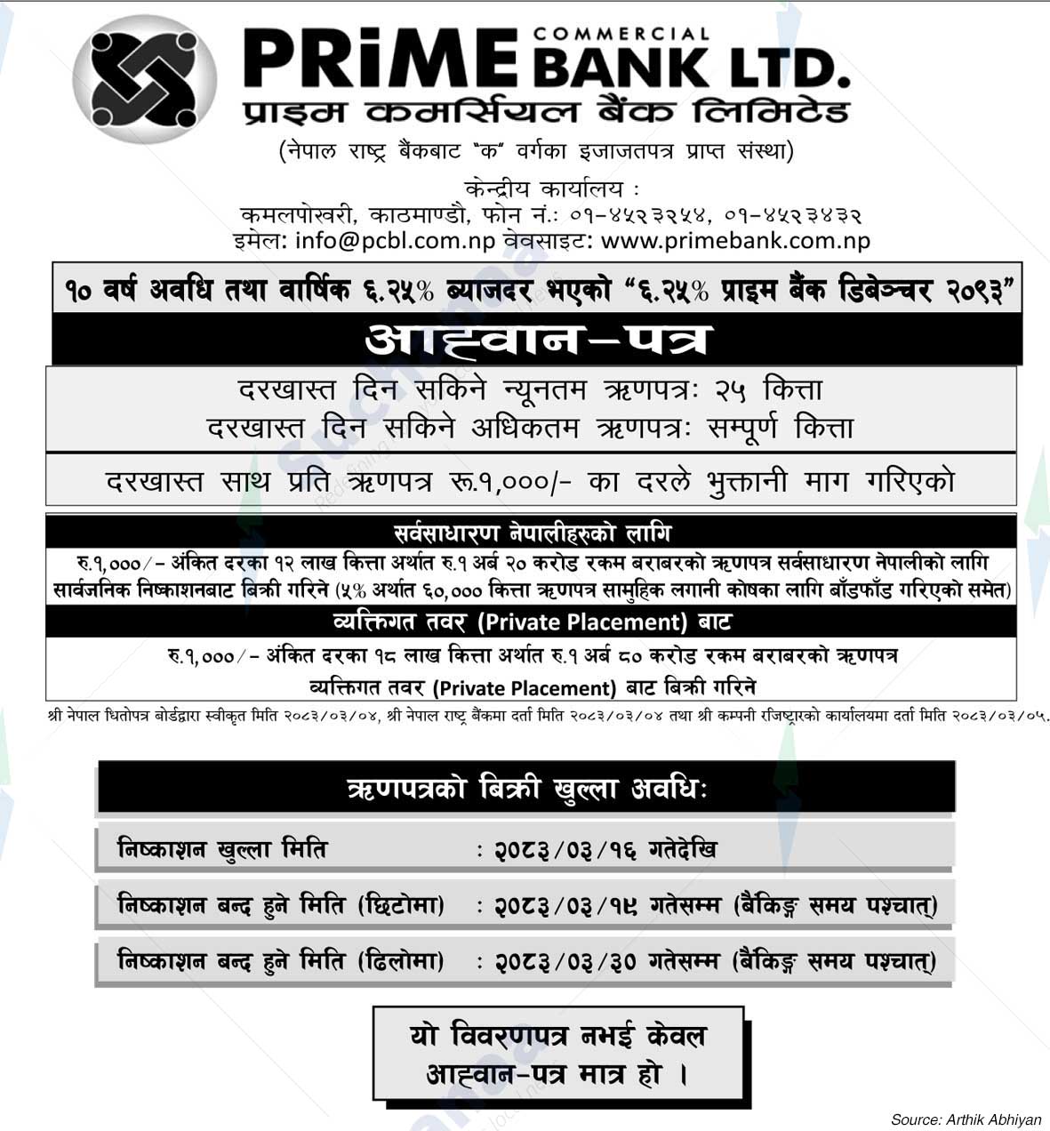 Prime Commercial Bank Limited