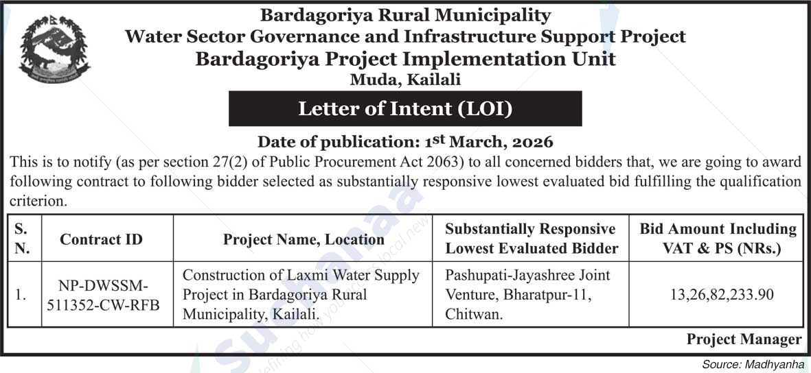 Bardagoriya Project Implementation Unit Muda, Kailali