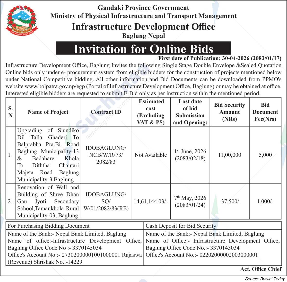 Infrastructure Development Office, Baglung