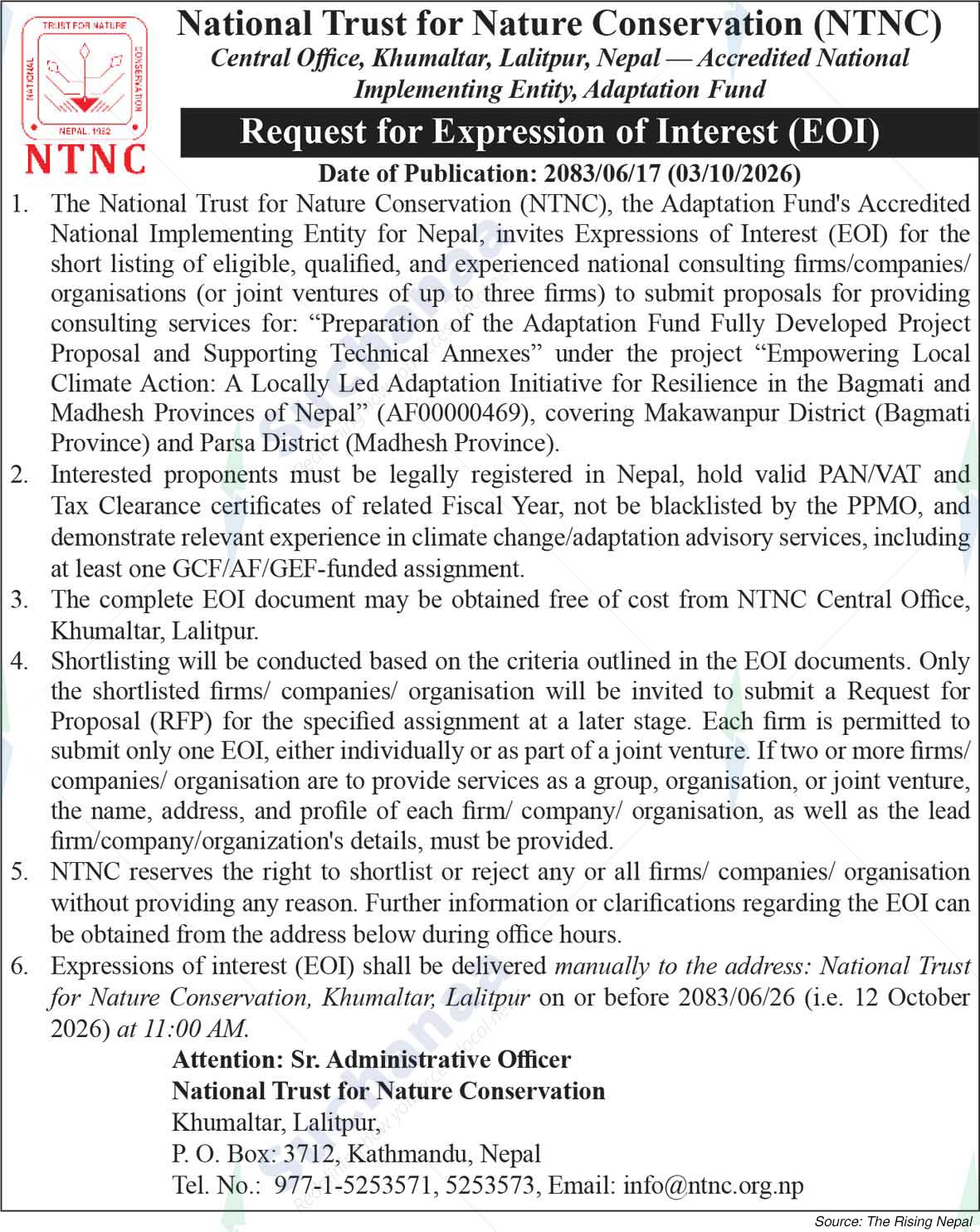 National Trust for Nature Conservation (NTNC)