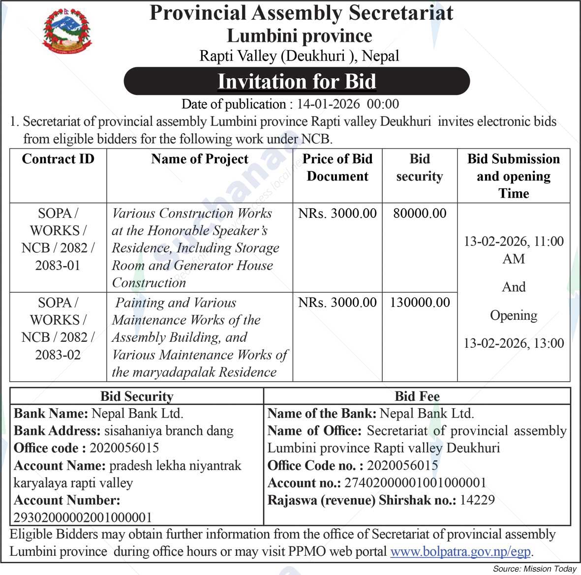 Provincial Assembly Secretariat, Rapti Valley (Deukhuri)