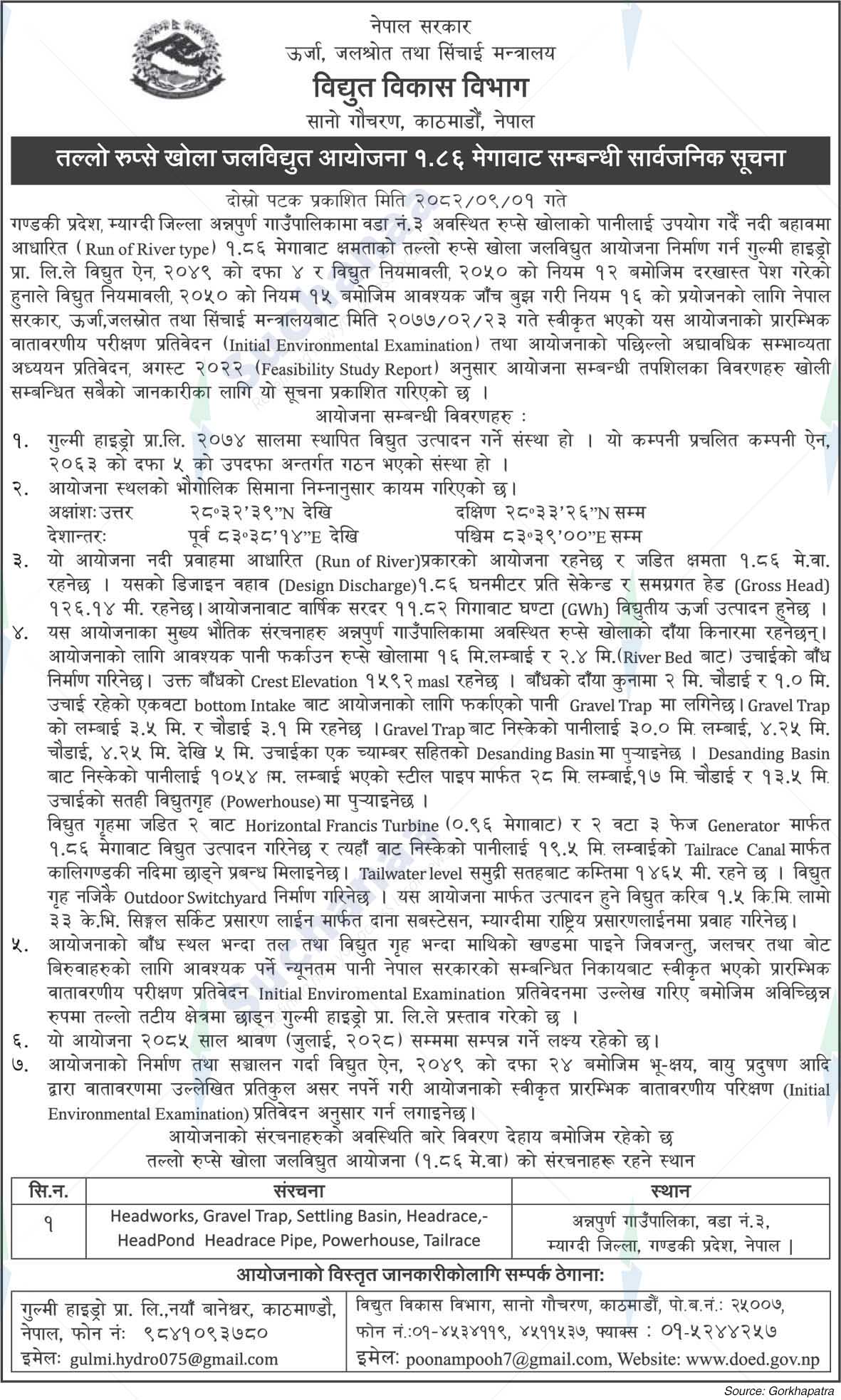 Department of Electricity Development, Sano Gaucharan, Kathmandu