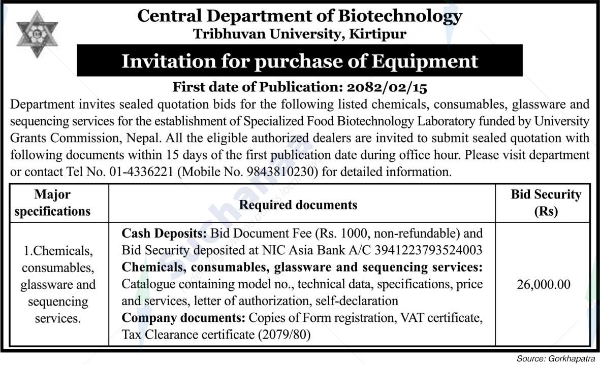 Central Department of Biotechnology, Tribhuvan University