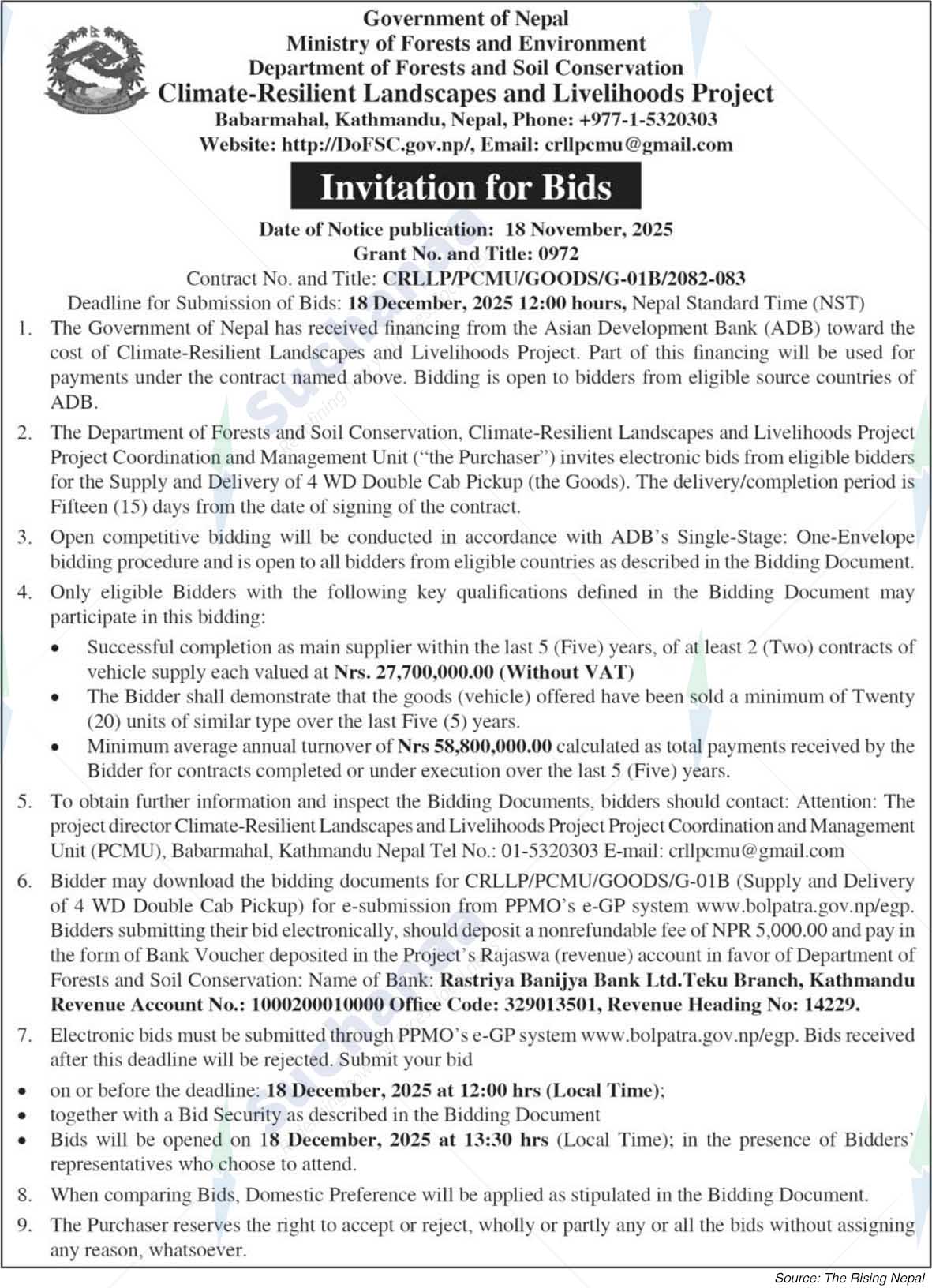 Climate-Resilient Landscapes and Livelihoods Project