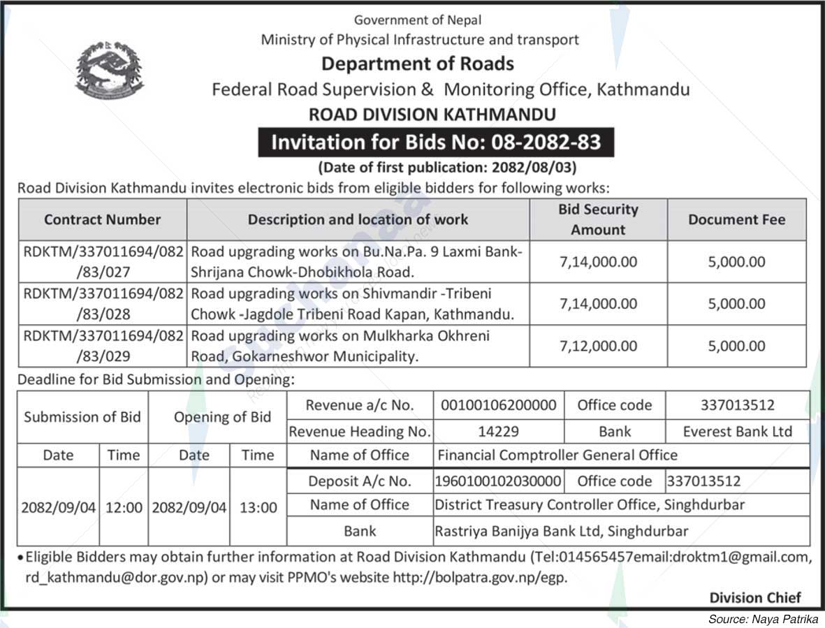 Road Division, Kathmandu