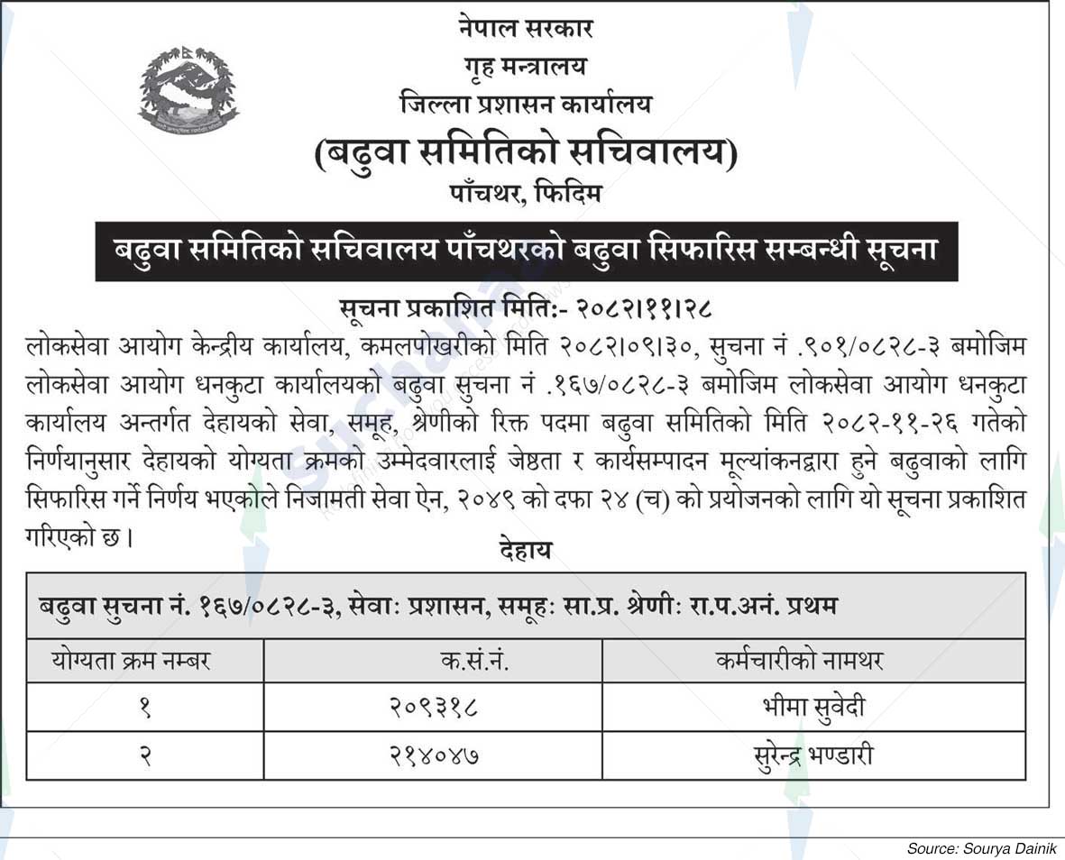 District Administration Office, Panchthar, Phidim