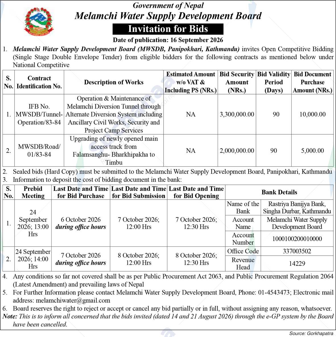 Melamchi Water Supply Development Board
