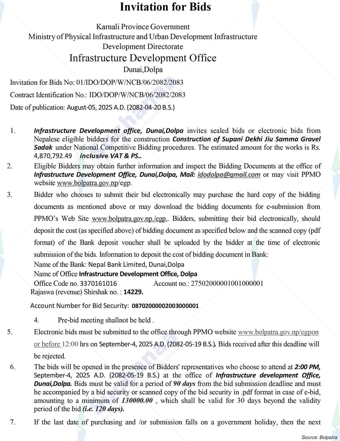 Infrastructure Development Office, Dolpa