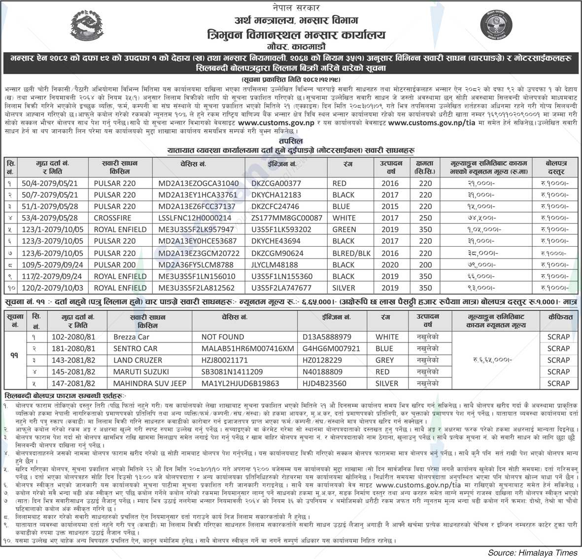 Customs Office Tribhuvan Airport
