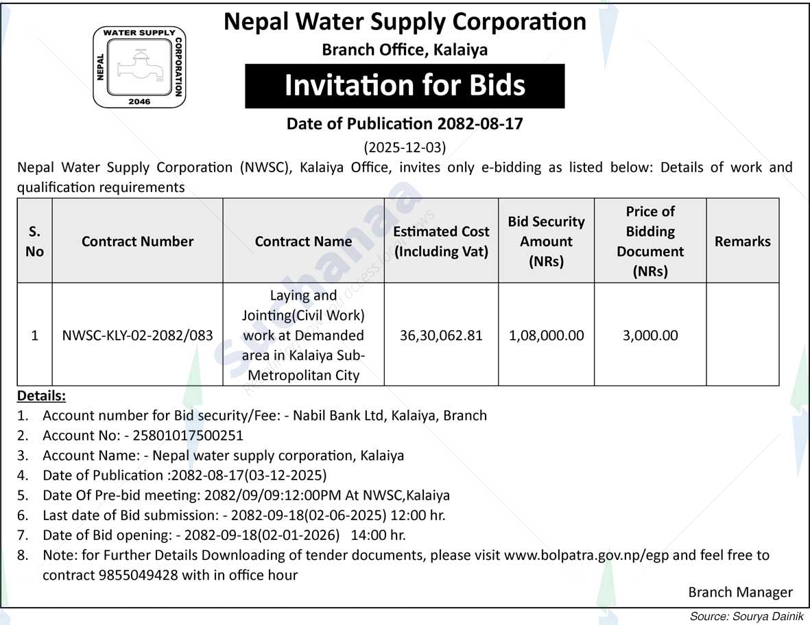 Nepal Water Supply Corporation (NSC)