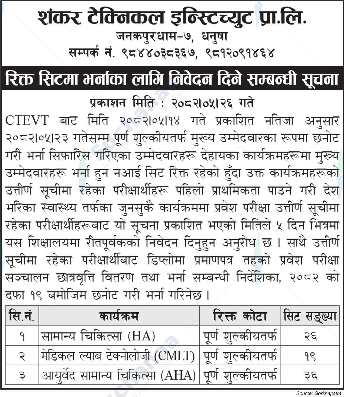 Shankar Technical Institute Pvt. Ltd.