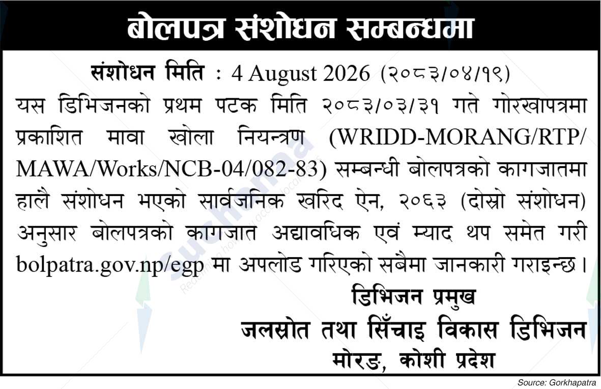 Water Resources and Irrigation Development Division, Morang