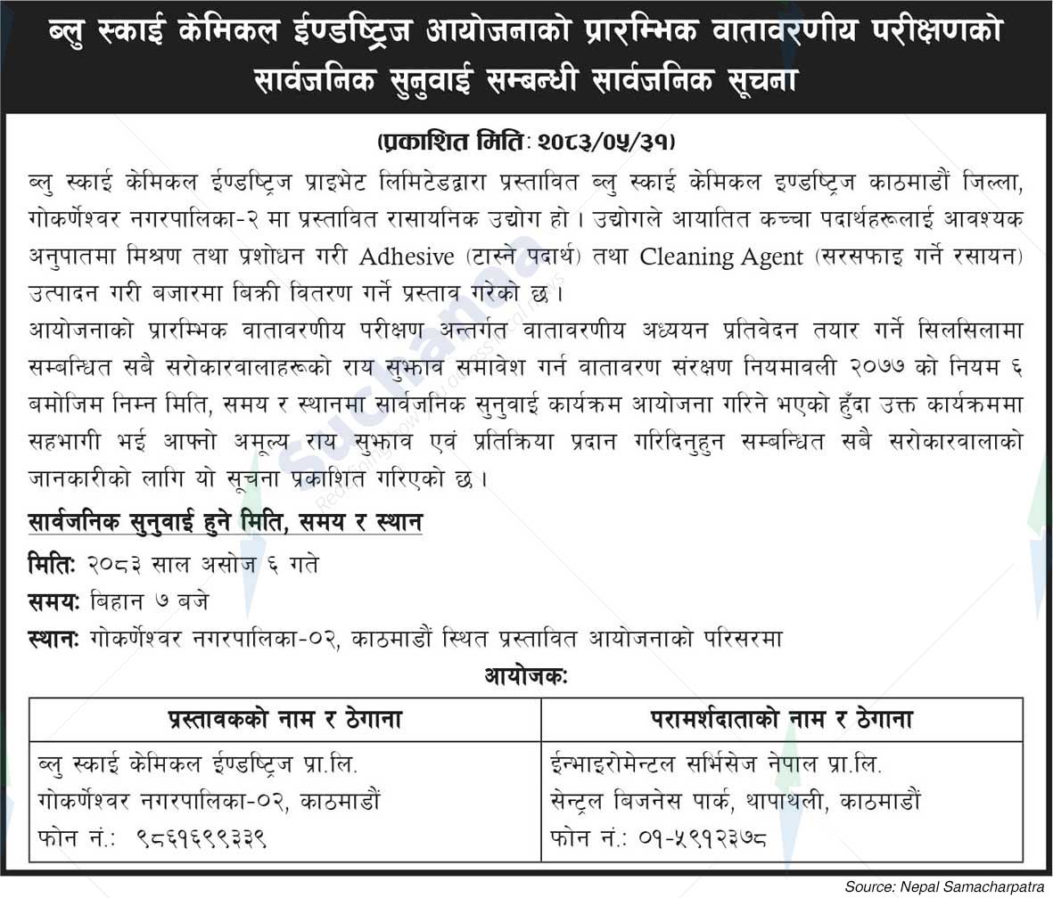 Blue Sky Chemical Industries Pvt. Ltd.